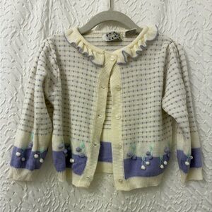 toddler purple cherry cardigan 4t